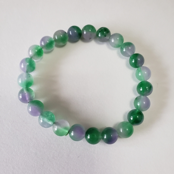 Watermelon Tourmaline Strand Bracelet Gemstone Jewelry Women Fashion Stretch - Picture 5 of 5